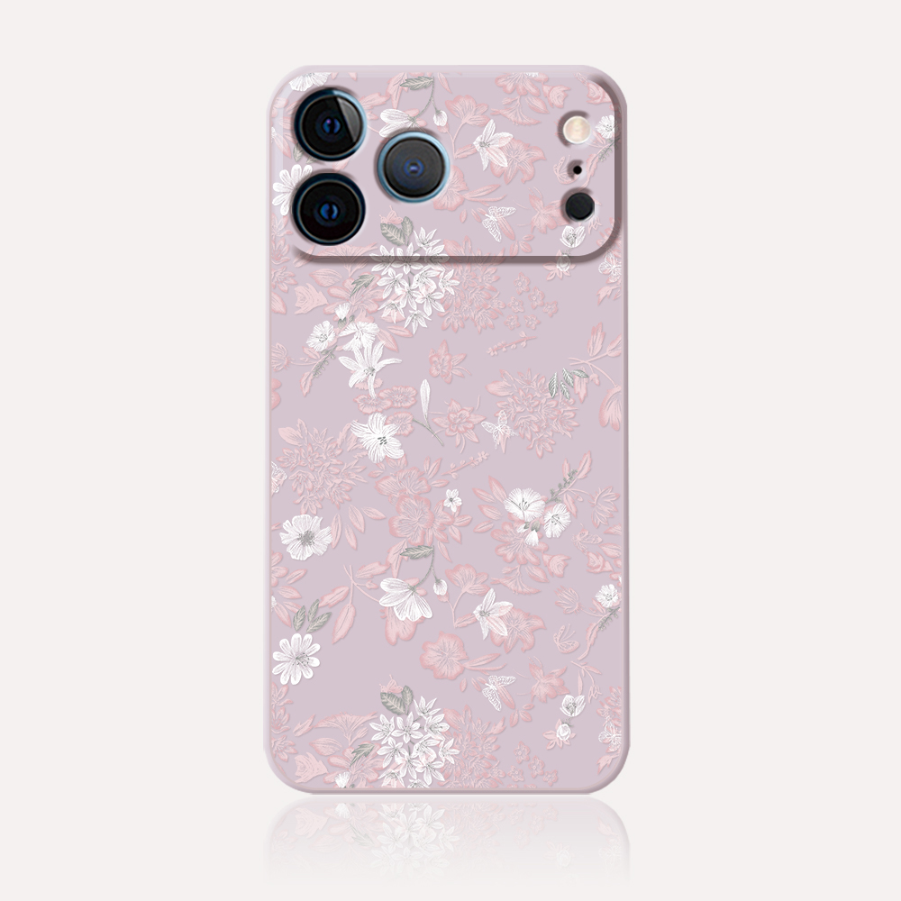 清新小花iPhone17air手机壳16软硅胶磨砂浮雕苹果15Promax/14Plus13/12/11小米华为Pura/vivo荣耀OPPO防摔