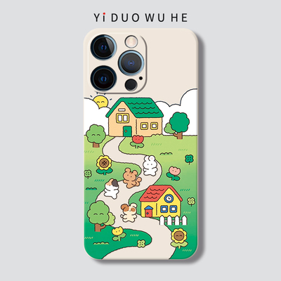 一朶午荷iPhone16promax手机壳苹果14软7保护套8plus磨砂mini全包XR/13/12原创小众文字/15