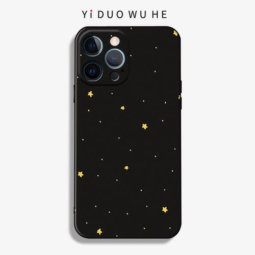 一朶午荷适用17air/iphone14plus手机壳苹果12全包防摔X软硅胶13清新11pro星星Xr/15/16