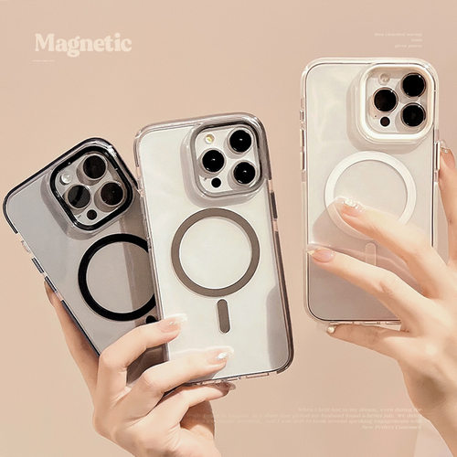 纯色磁吸15Promax/17air/16高级感iPhone手机壳14适用13防摔边框12软11硅胶