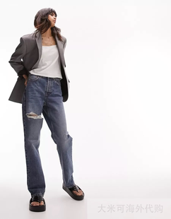 Tophop Dad jean brixton rip in mid blue 【特价 】请询问库存