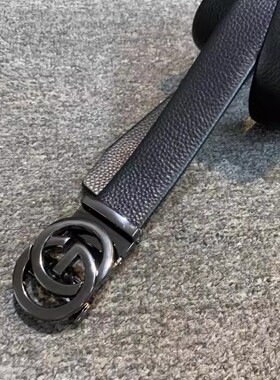男士头层牛皮自动扣皮带