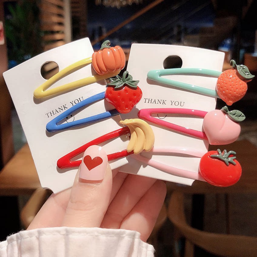 韩版七彩水果儿童可爱少女bb夹发夹发饰