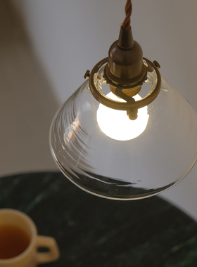 ALOTOF黄铜时代|日式做旧玻璃小餐灯吧台灯