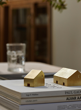 ALOTOF 礼物 黄铜浇铸摆件书挡 连体楼