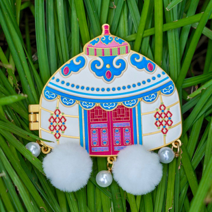 新款 蒙古包金属开合冰箱贴裸眼3DAR动画冰箱贴内蒙古文创伴手礼