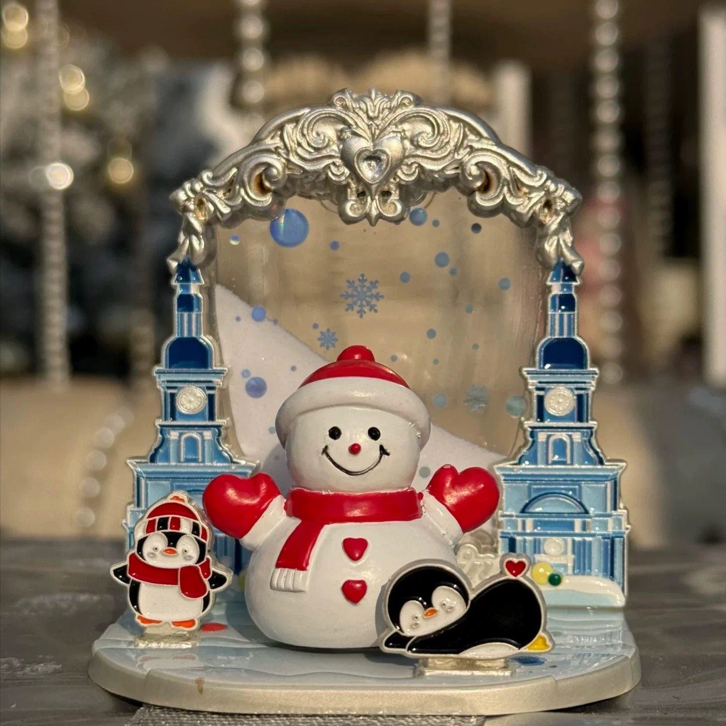 2026新品正版哈尔滨冰箱贴发光旋转大雪人AR裸眼3d流沙多功能礼物