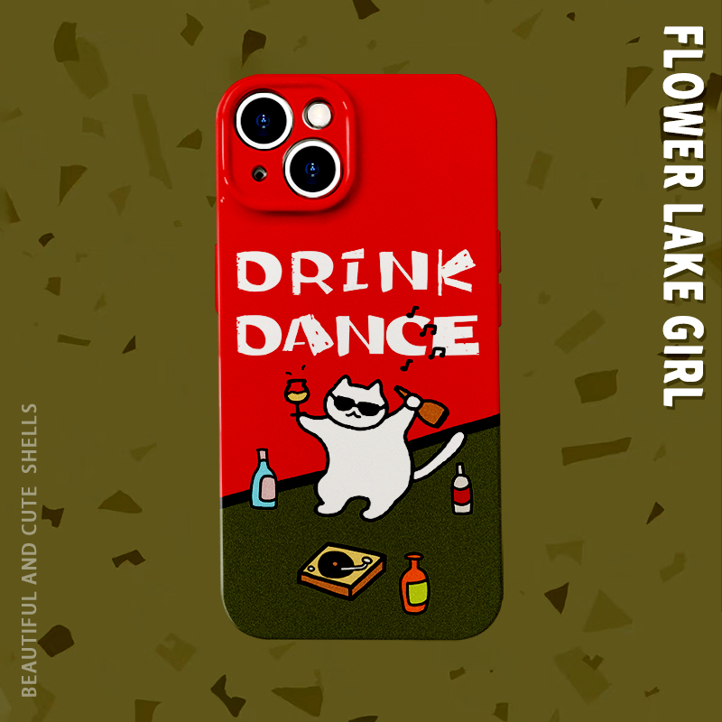 安卓iPhone菲林喝酒小猫手机壳