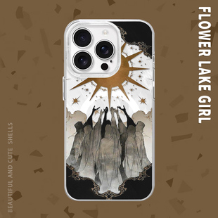 16promax手机壳红米K70磁吸vivos19华为mete60羽纱小米15一加12苹果14 中古艺术太阳神适用iPhone17 信仰