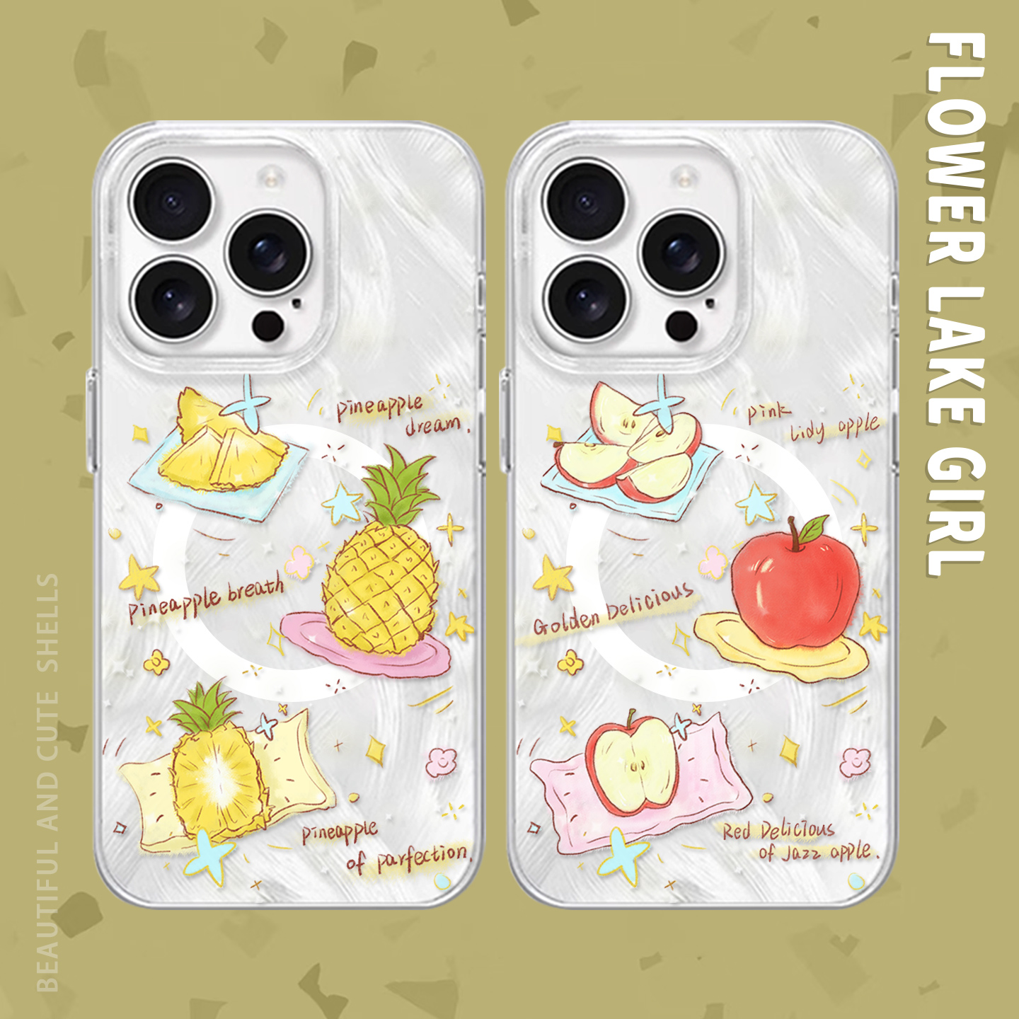 【水果派对】涂鸦治愈果切适用iPhone16/17pro手机壳红米K70磁吸vivos20情侣华为mate70羽纱一加ACE3小米14