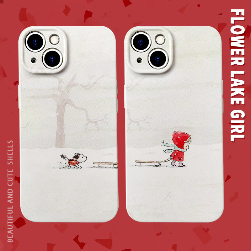 【超适合情侣】小狗与女孩手机壳