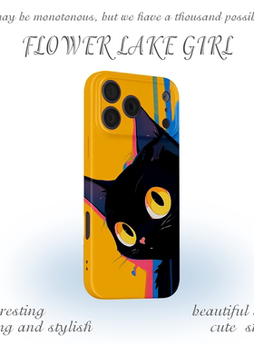 【多巴胺】小众油画黑猫适用iPhone17/16pro手机壳华为mate60软OPPOreon12小众vivoS20苹果14一加ACE3小米15