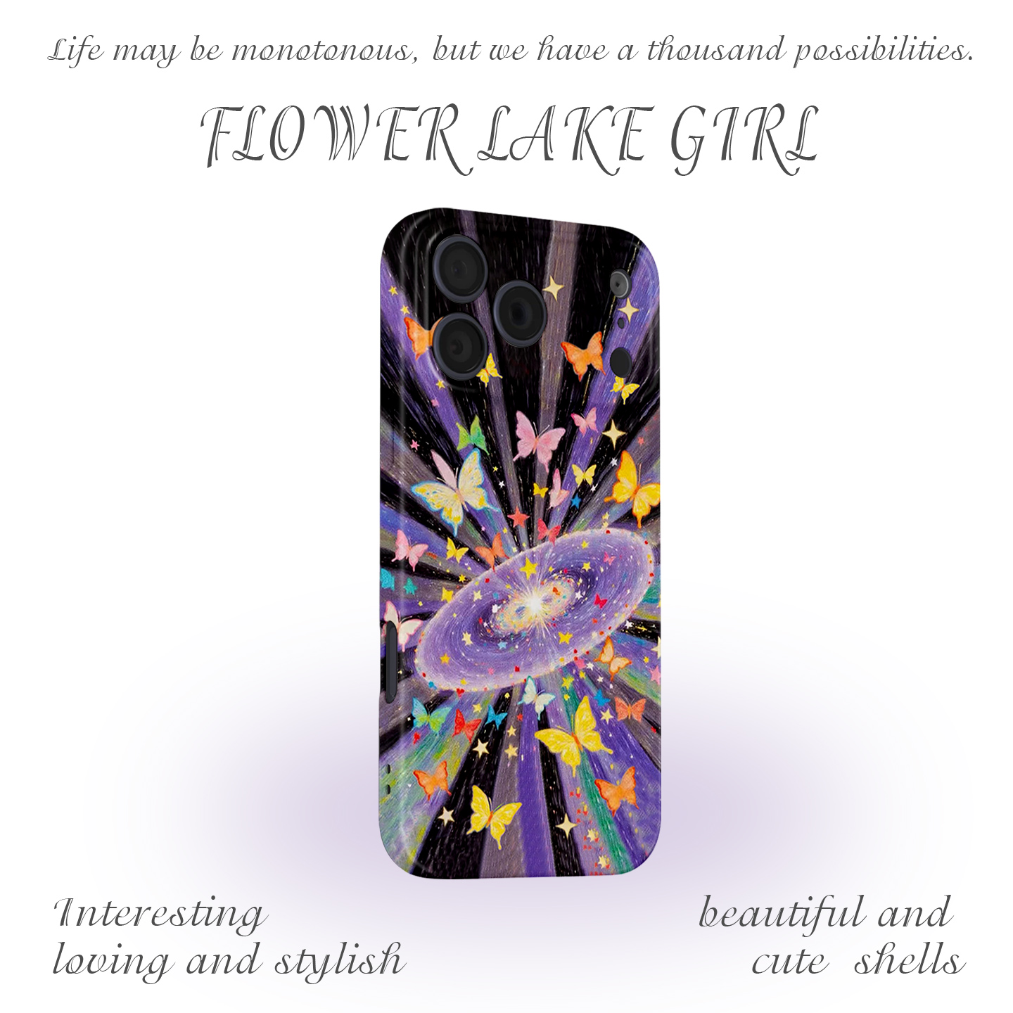 【太漂亮了】渲染蝴蝶星环手机壳