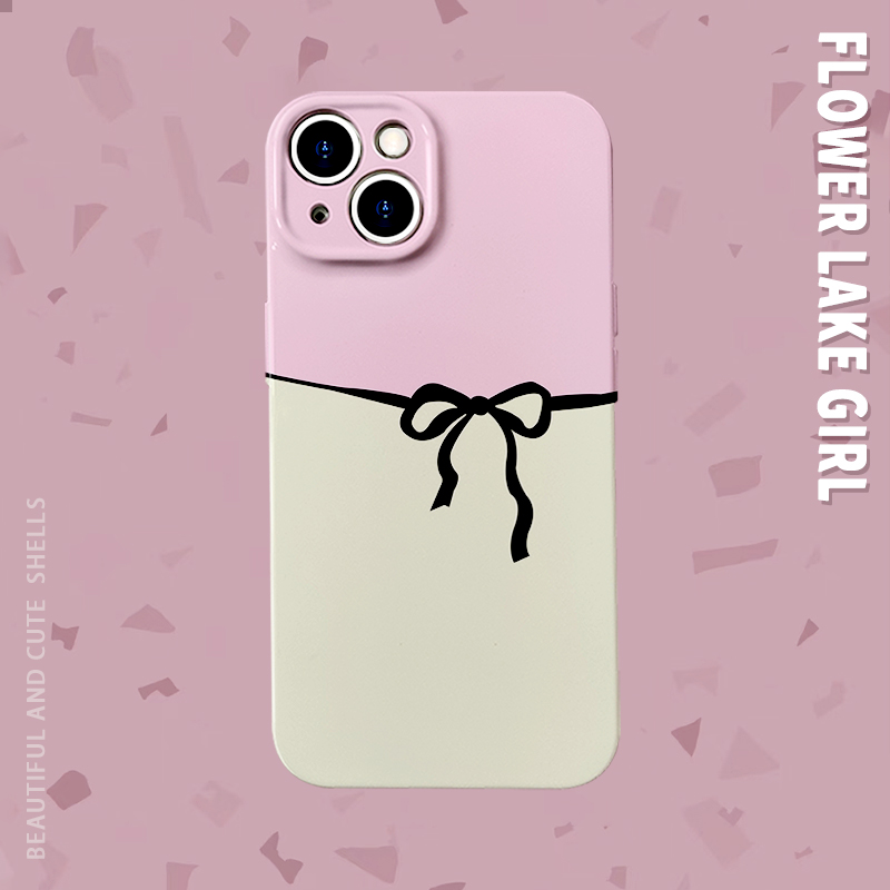 贩卖粉色~温柔蝴蝶结适用iPhone16/15promax手机壳华为mate60菲林硬OPPOr17苹果13/14vivos18软IQOO9一加ACE3