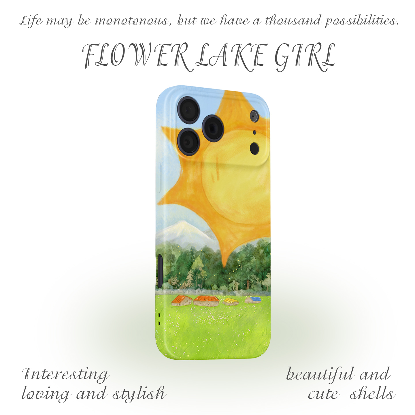 【冬日暖阳】手绘清新风景适用iPhone17/16promax手机壳华为P80小米14畅享70vivoS20软iqooneo9苹果15荣耀200