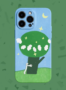 拥抱新生~简约油画大树适用iPhone16/15手机壳华为mate60菲林畅享70硬OPPOr17苹果13vivos18软IQOO9一加ACE3