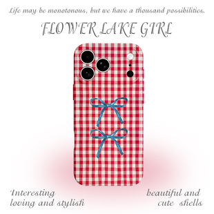 17promax手机壳华为mate80小米14畅享70vivoS30软iqoo13苹果14荣耀500 甜酷少女蝴蝶结iPhone16 格纹日记