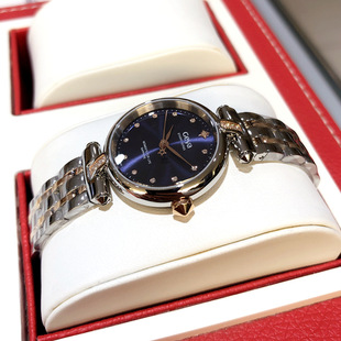 专柜同款格雅小表盘手表女真钻石英表玫瑰金蓝盘防水时装表6226