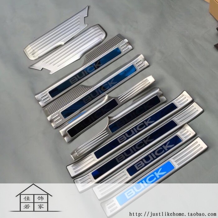 18-22款别克GL6 专用加长不锈钢拉丝上下门槛条贴 内外置迎宾踏板
