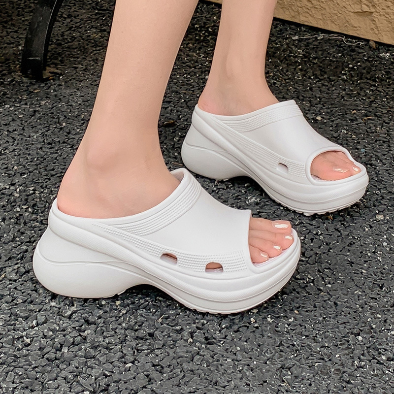 进口新款厚底拖鞋女夏外穿高级感凉拖松糕底增高居家坡跟凉拖女潮