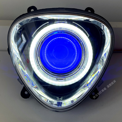 适用雅迪M6冠能DM6 dm1大灯总成改装LED双光透镜C16C18电动车车灯