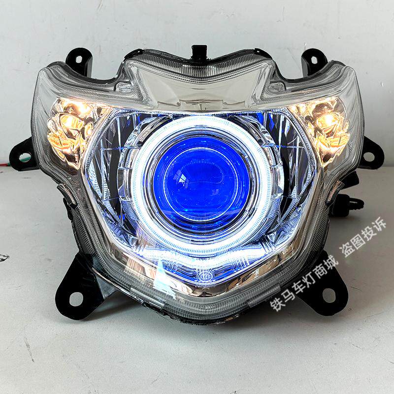 适用新款铃木红宝UM125T-C大灯总成改装LED双光透镜踏板摩托车灯