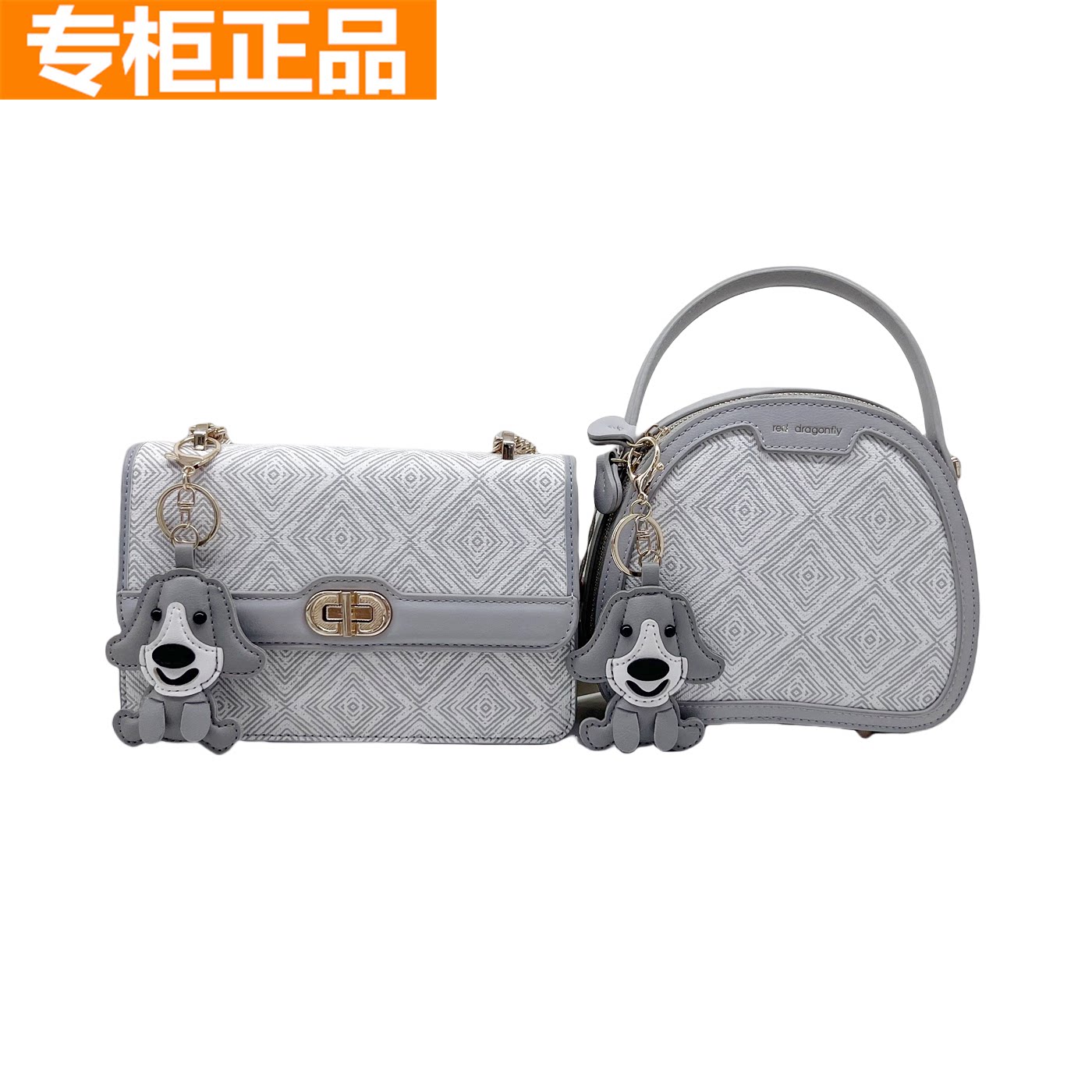 红蜻蜓时尚印花手提斜挎小圆边