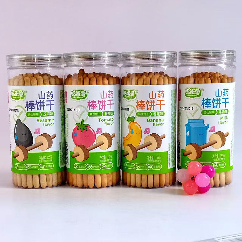 哈米童山药棒饼干155g香蕉芝麻牛奶番茄味零食清香酥脆炭烧棒棒
