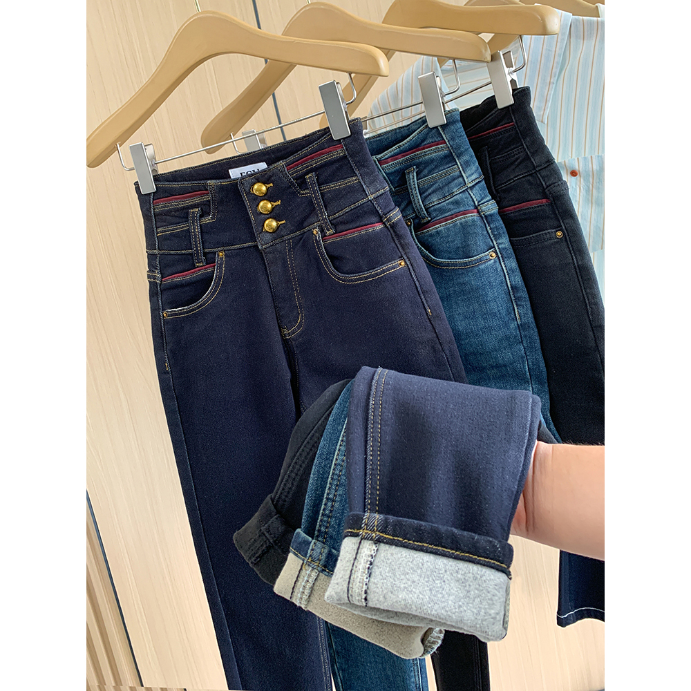 【保暖植绒】高腰弹力小脚裤~