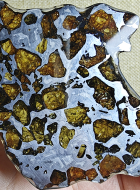 智利依米拉克橄榄陨石切片防氧化