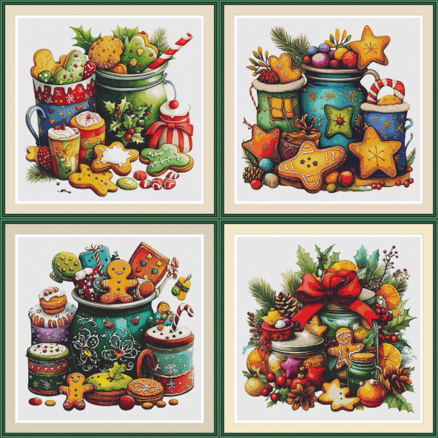 圣诞饼干 法国DMC线R线十字绣 印花手工saga客厅节日礼物满绣挂画