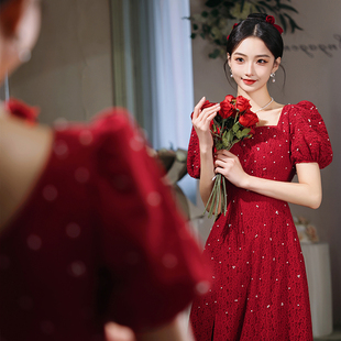 订婚礼服女在逃公主结婚敬酒服2025款新娘高级感晨袍出阁宴连衣裙