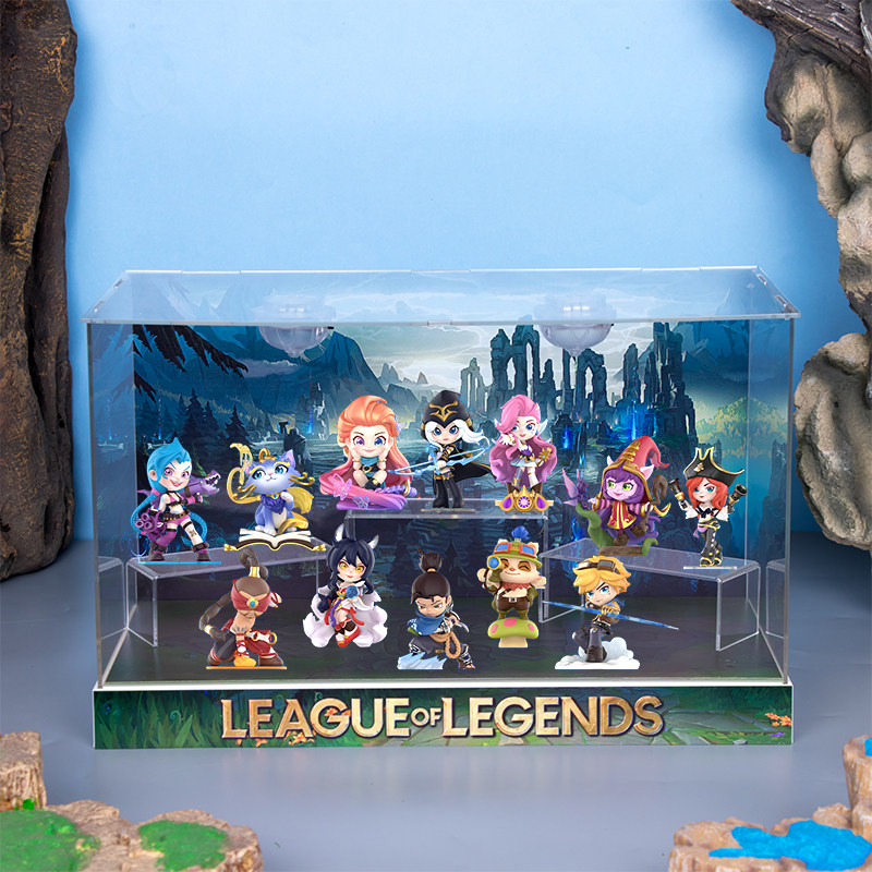 popmart泡泡玛特 英雄联盟经典人物系列手办盲盒展示盒玩具礼物