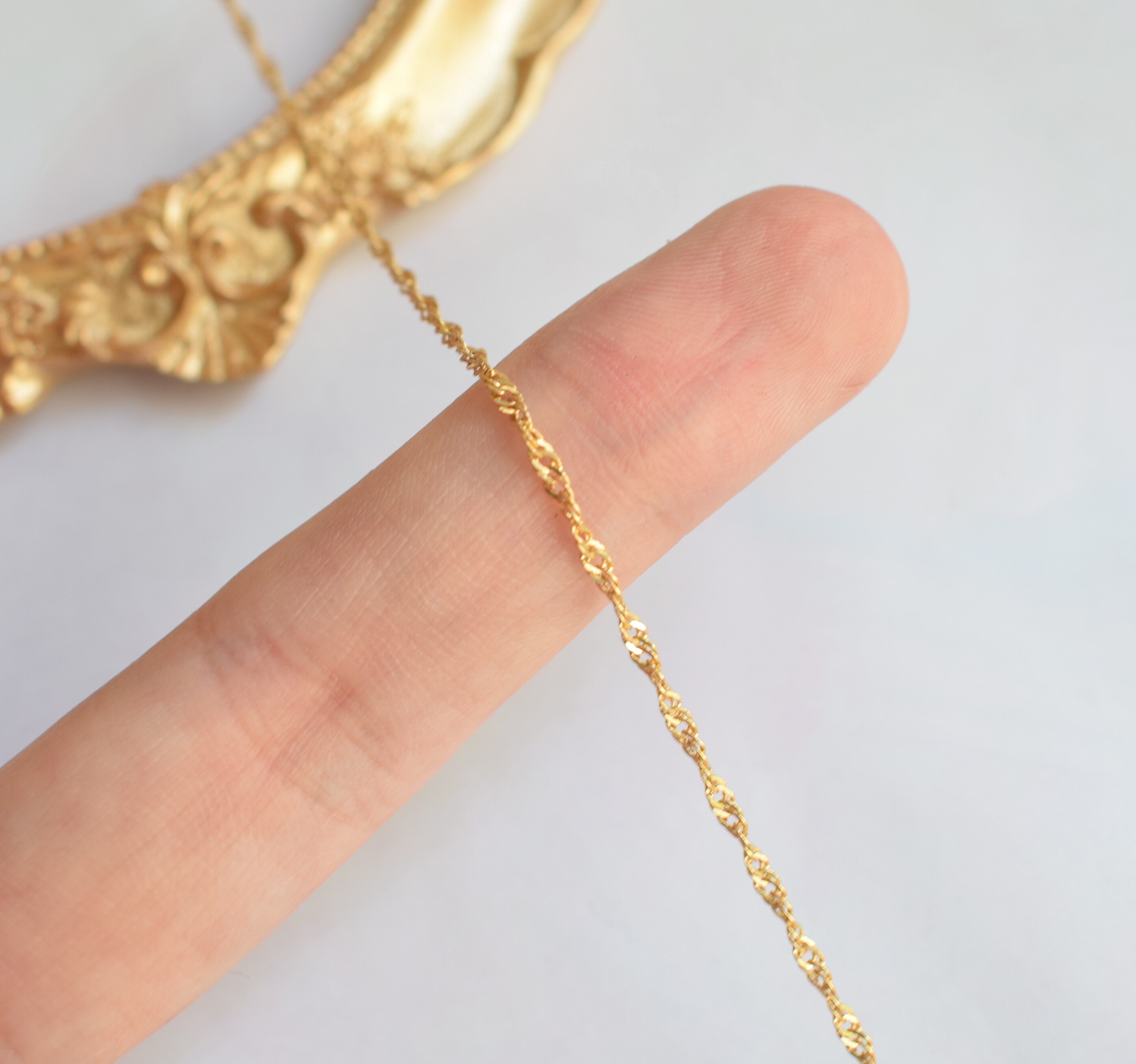 18K GOLD-FILLED COLOR-RETAINING REAL GOLD-PLATED WATER WAVE CHAIN LOOSE CHAIN COPPER BRACELET NECKLACE DIY JEWELRY ACCESSORIES MATERIALS