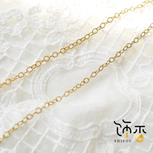 保色炉内真空18k 14k金椭圆散链diy钛钢手链项链饰品配件