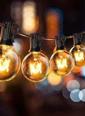 户外防水G40灯串民宿装饰灯阳台布置庭院挂灯220V插电款串串灯泡