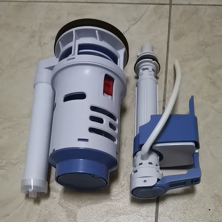 vib3寸连体 单按 顶按 套装 水箱配件中园按钮大口径排水阀进水阀