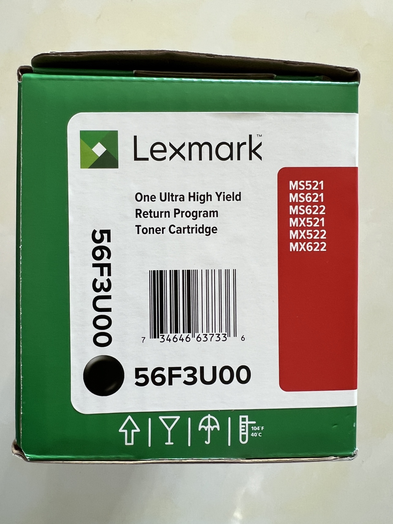 利盟 MX521 MX522 MX622 MS622粉仓粉盒 56F3U00原装正品假一罚十