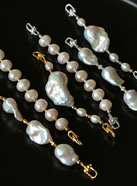原创设计天然巴洛克珍珠延长链