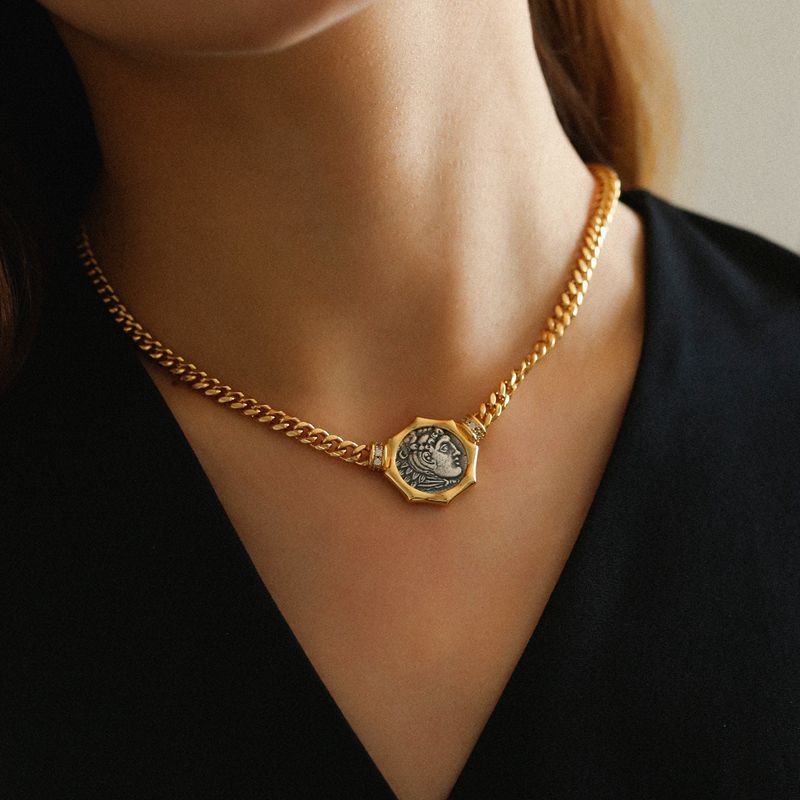 古希腊大力神古银币钱币项链