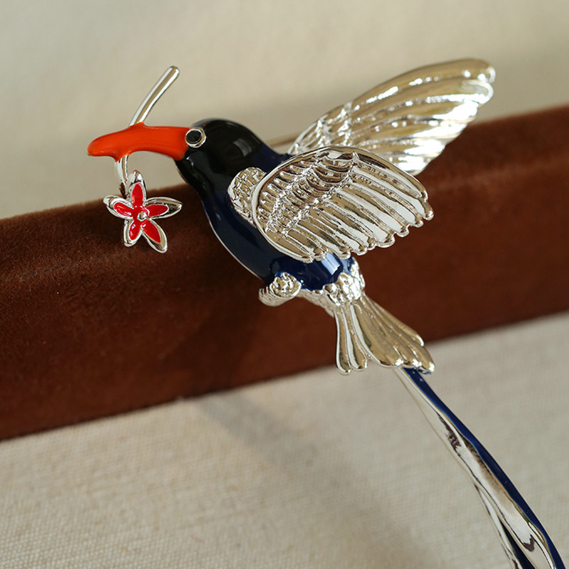 TU家新中式设计珐琅釉喜鹊报喜胸针复古轻奢高档大衣西装别针胸花,饰品/流行首饰/时尚饰品新,胸针,淘宝优惠券,粉丝福利购,淘宝优惠卷