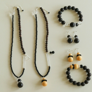 TU家原创设计新中式葫芦造型檀木项链耳钉手链小众高级感禅意手串