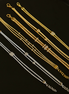 意大利925银蛇骨柔软满天星手链