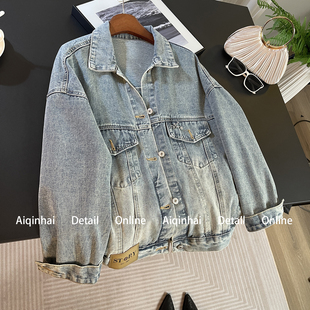 复古牛仔外套女2026春季 设计感独特漂亮今年流行超火减龄上衣 新款