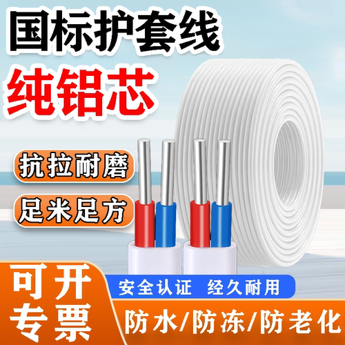 国标2芯3芯电缆线纯铝芯户外家用