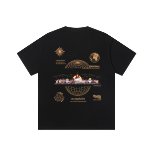 潮流设计感小众260g重磅T恤 美式 丛林老虎原创天使纯棉短袖 男夏季