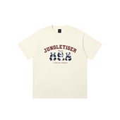 三只熊猫纯棉t恤男女街头潮流260g重磅情侣短袖 丛林老虎夏季 新款