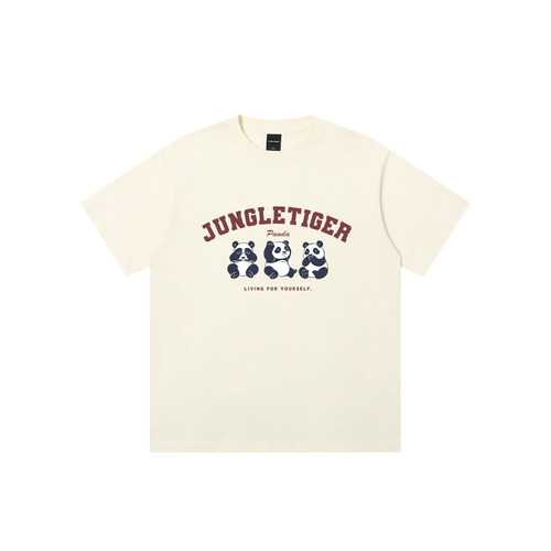 丛林老虎夏季新款三只熊猫t恤