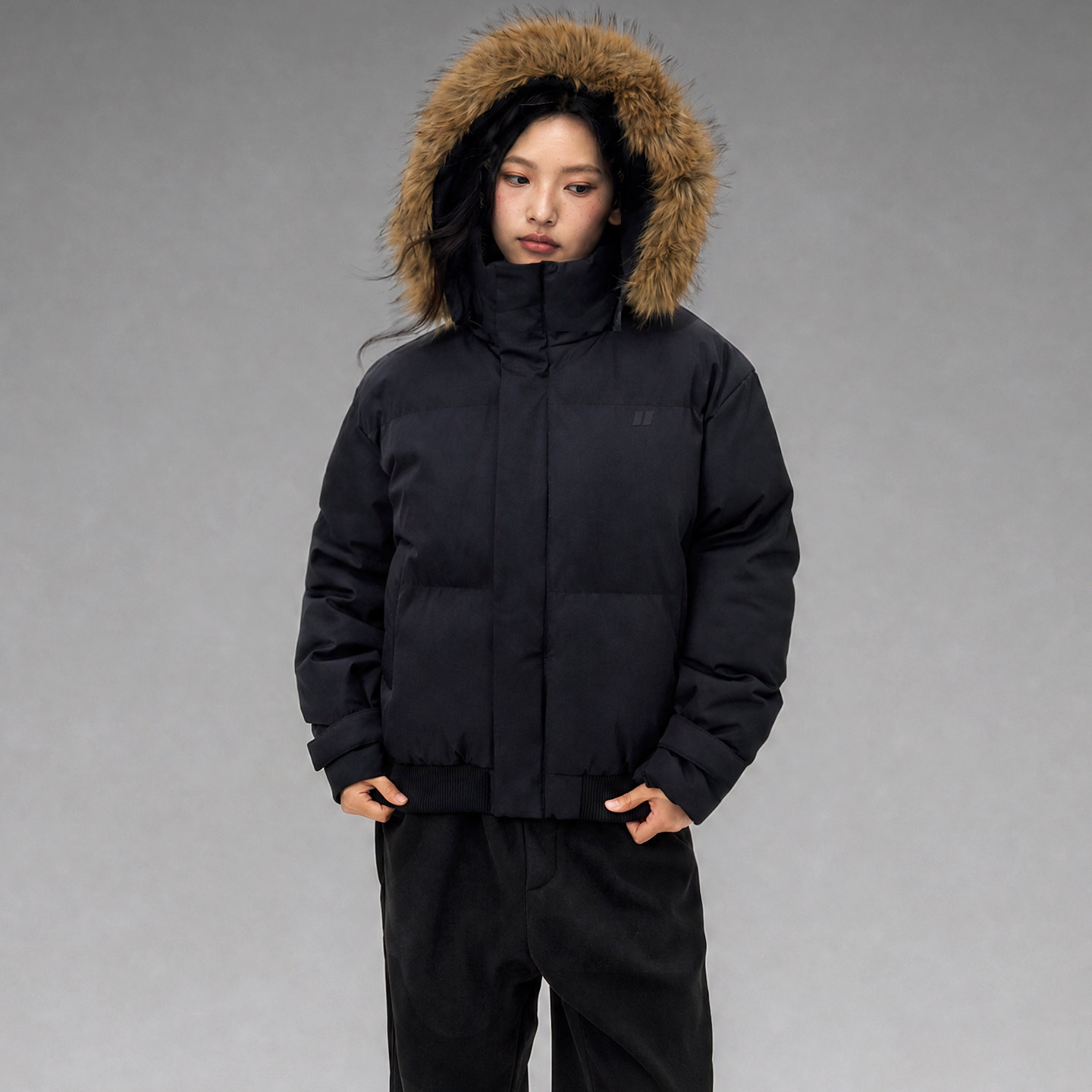 丛林老虎可拆卸毛领加厚棉服上衣美式潮牌情侣保暖连帽棉衣外套男