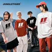 T恤男 复古字母潮牌半袖 丛林老虎重磅纯棉男生短袖 夏日上衣女美式